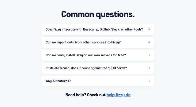 Fizzy FAQ Accordion Preview