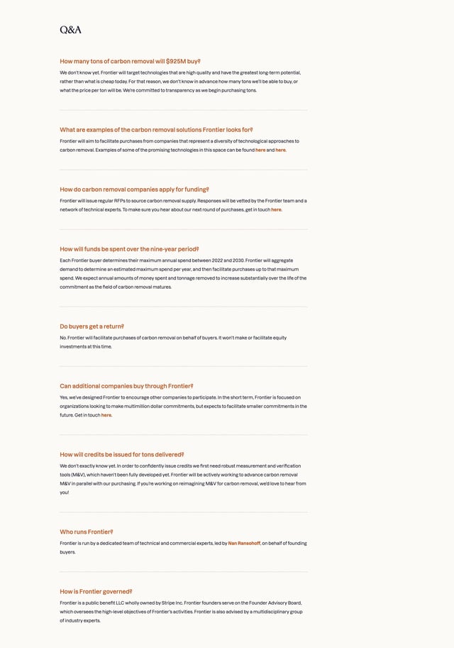 Frontier FAQ Grid Preview