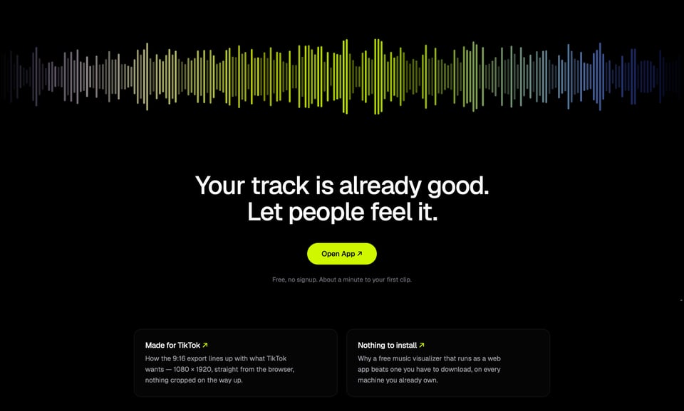 Call-To-Action Footer section on Trake.app section design