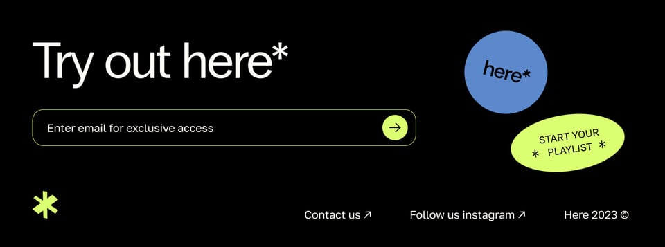 Waitlist or Beta Sign Up section on Here* section design