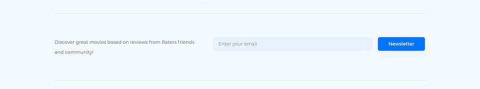 Newsletter section on Raters section design