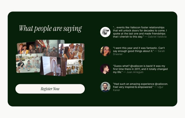 Valio Con 2025 Testimonials Preview