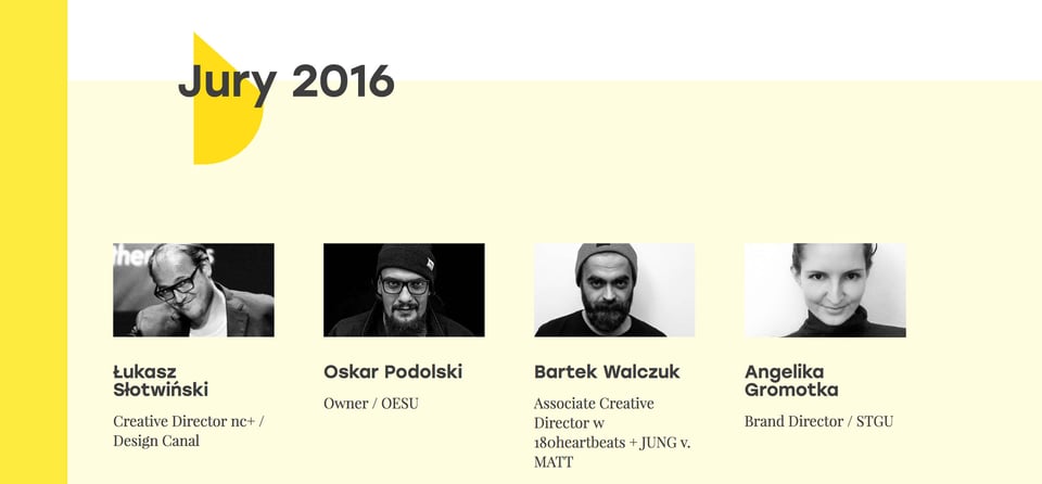 Team section on Projekcje – The Graphic Design Battles section design