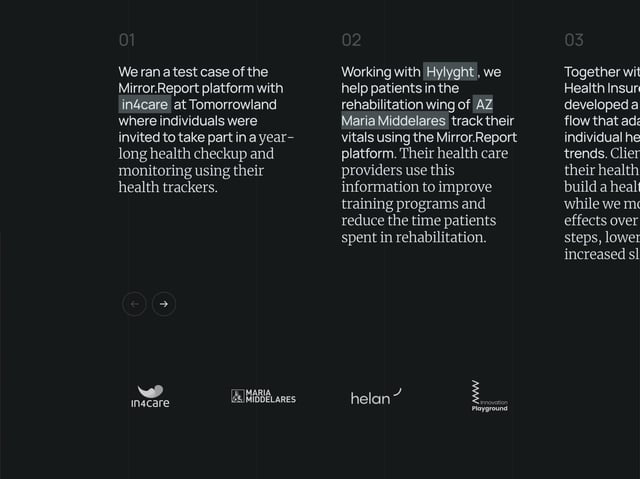 Mirror.Report Testimonial Slider Preview