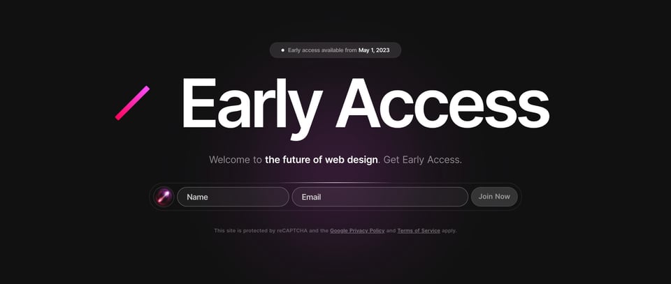 Waitlist or Beta Sign Up section on Studio AI section design