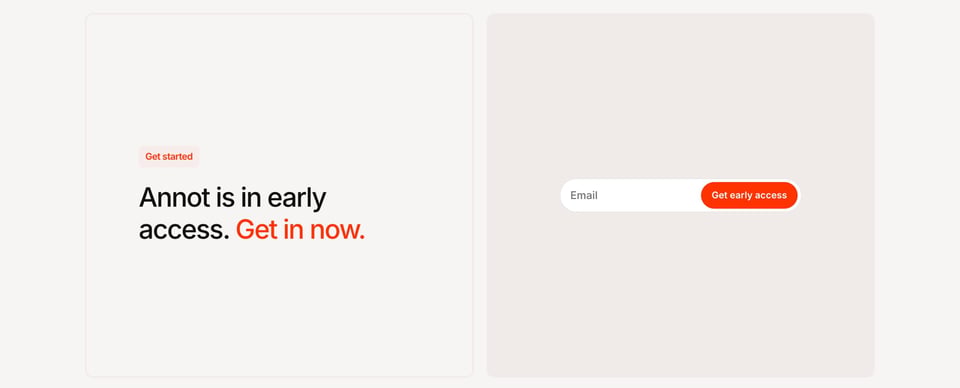 Call-To-Action Footer section on Annot section design