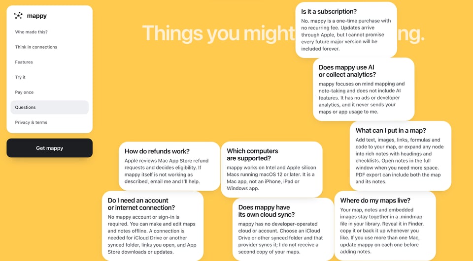 FAQ Grid section on mappy section design