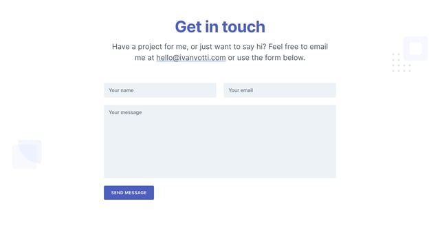 Ivan Votti Contact Form Preview