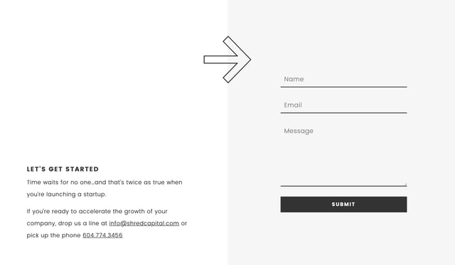 Shred Capital Contact Form Preview