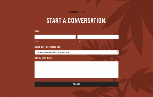 Dutch Valley Farms Contact Form Preview