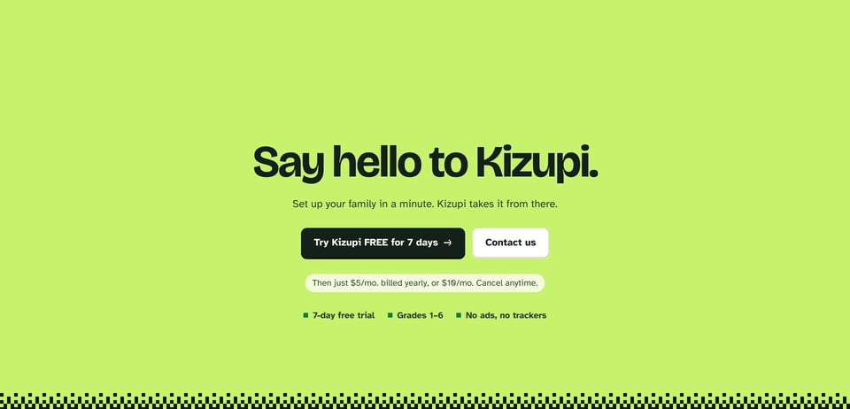 Call-To-Action Footer section on Kizupi section design
