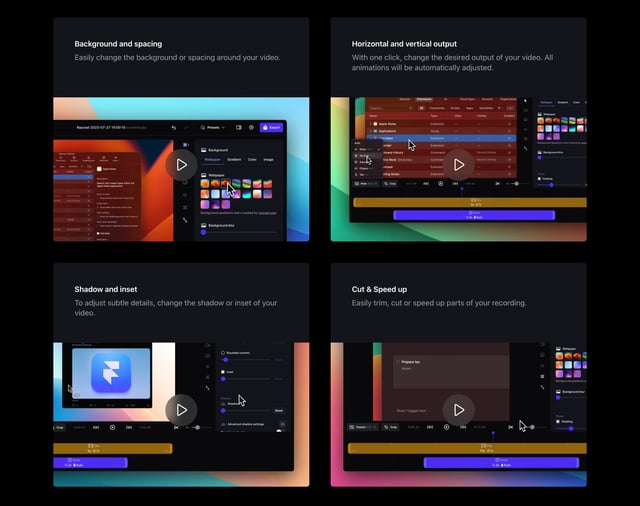 Screen Studio Screenshots Section