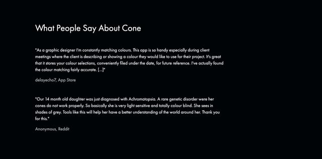 Cone Testimonials Preview