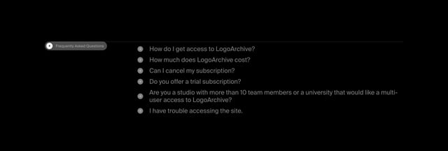 Logo Archive FAQ Accordion Preview