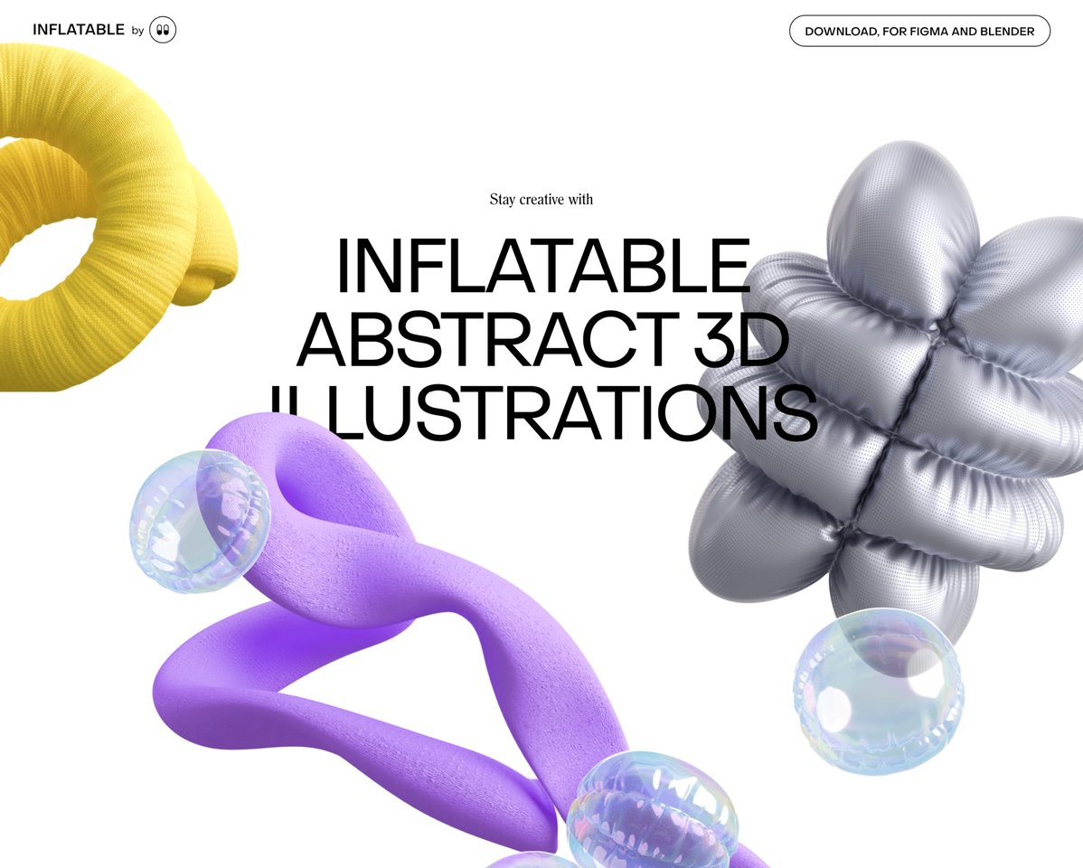 Inflatable Abstract 3D Illustrations