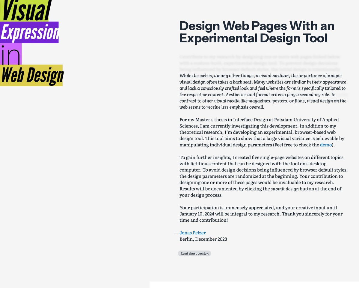 Visual Expression in Web Design