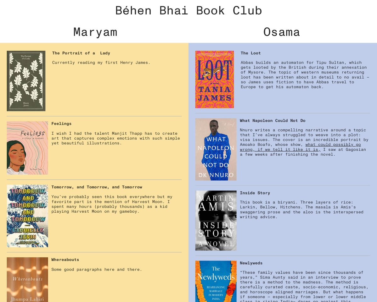 Béhen Bhai Book Club