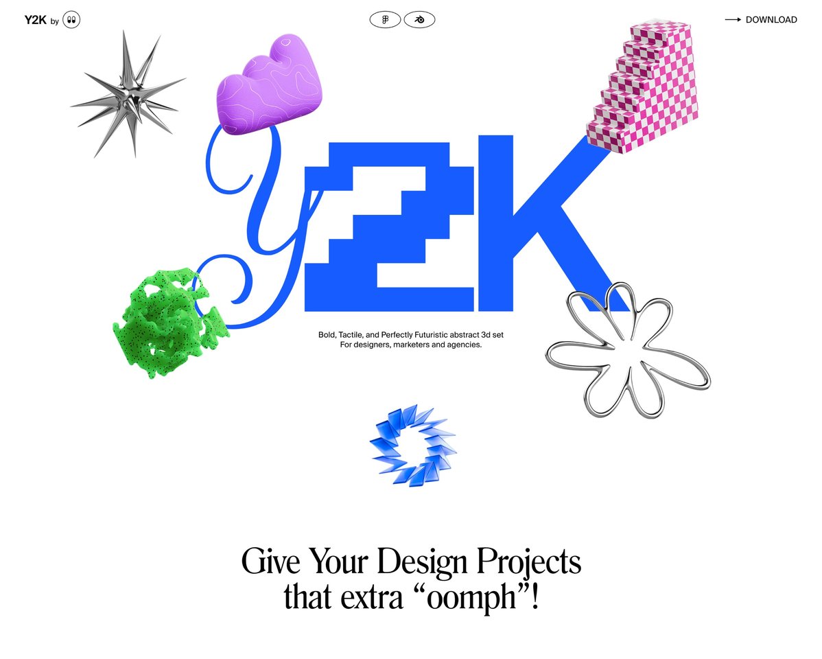 Y2K Abstract 3D Illustrations