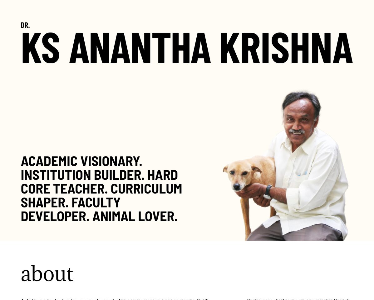 Dr. KS Anantha Krishna