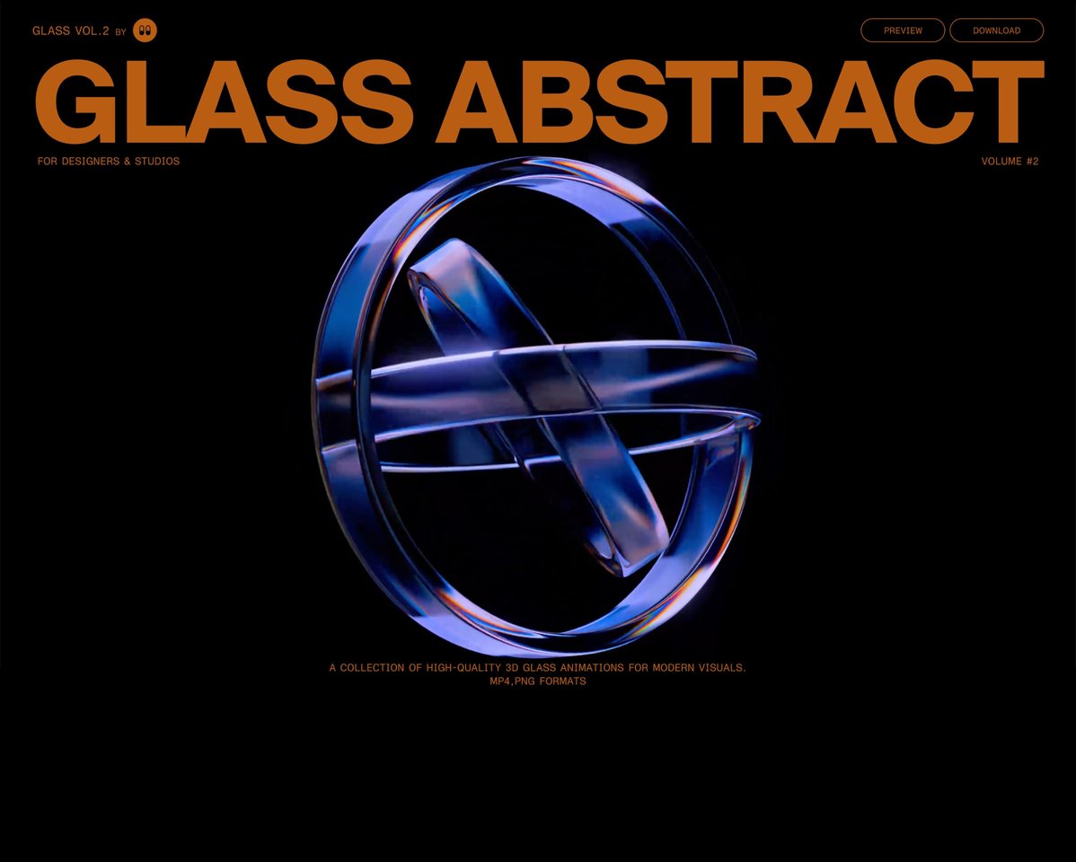 Glass abstract animated shapes