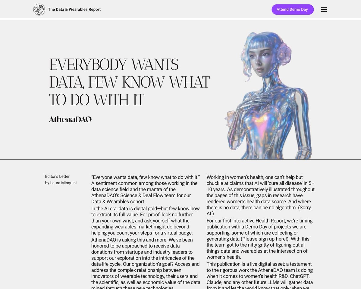 AthenaDAO’s Data & Wearables Report