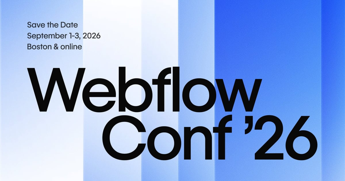  Webflow Conf ’26 is in Boston!