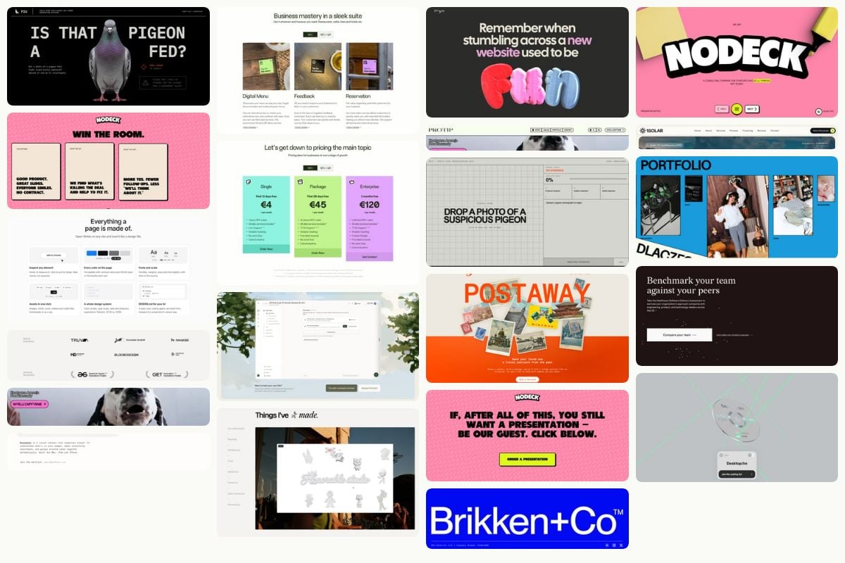 Recent one-page section examples on One Page Love