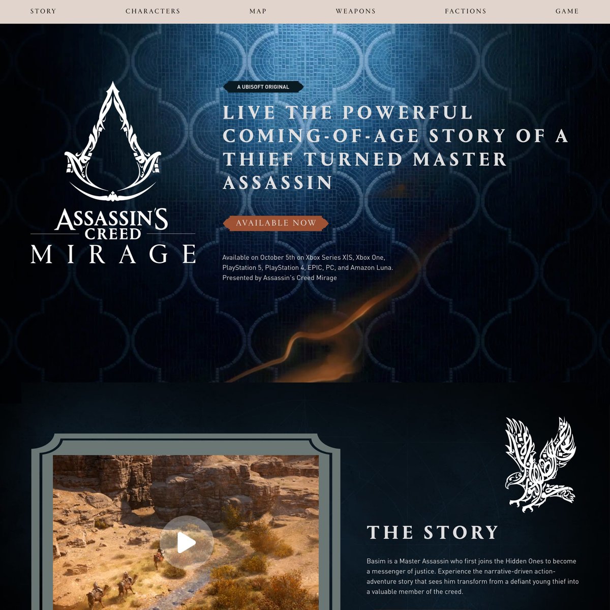 Website Inspiration: Assassins Creed Mirage