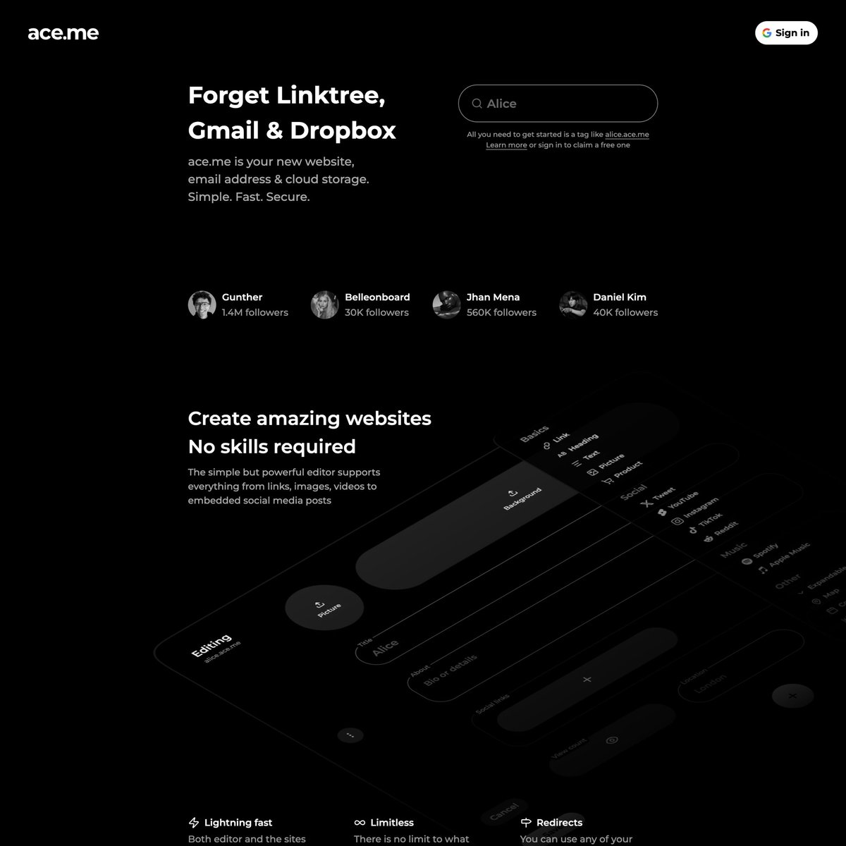 Website Inspiration: ace.me