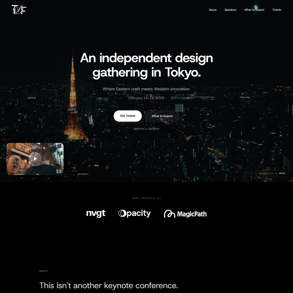 Website Inspiration: Tokyo Design Forum 2026