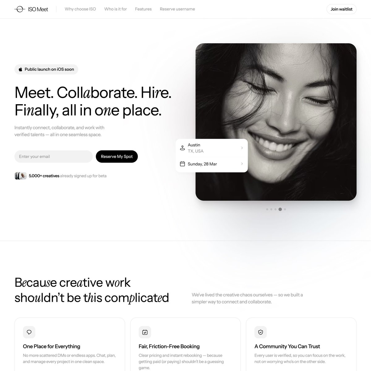 Website Inspiration: ISO Meet