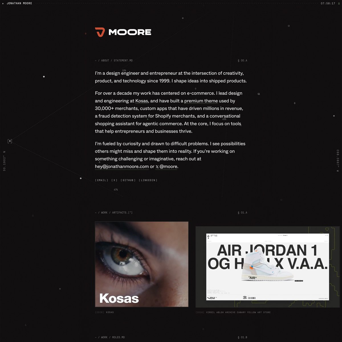 Website Inspiration: Jonathan Moore