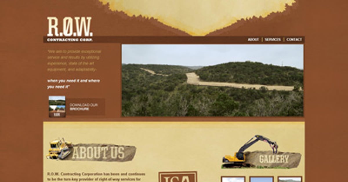 Right Of Way Contracting Corp — One Page Website Award