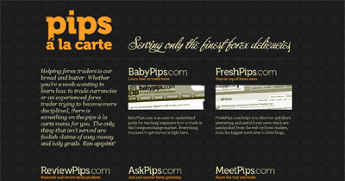 Bluecard Pips pips à la carte — One Page Website Award