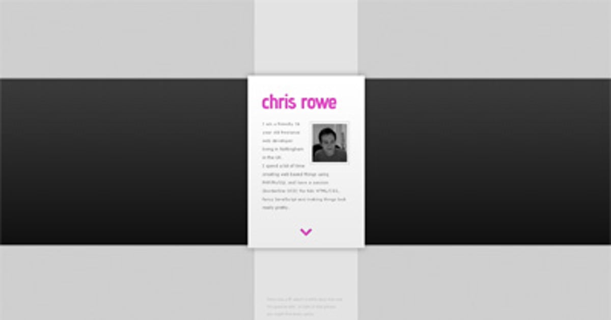 Chris Rowe — One Page Website Award