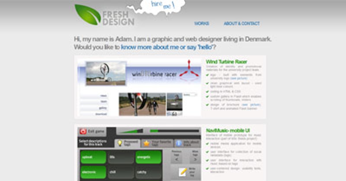 Fresh Designer Fresh Design β One Page Website Award