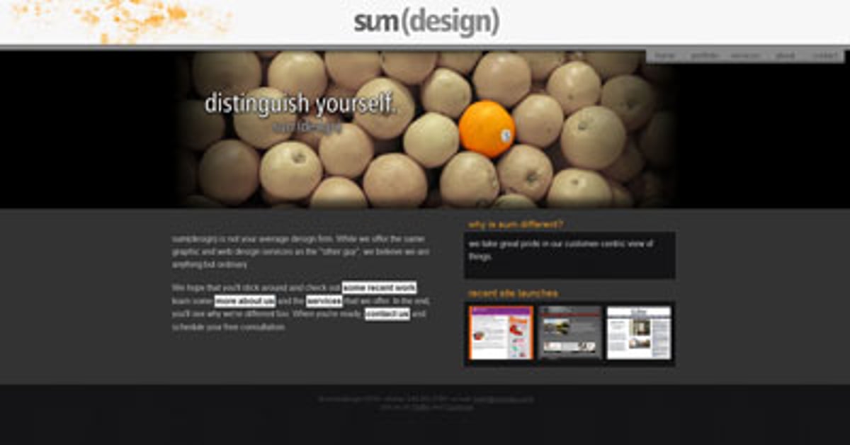 sum(design) — One Page Website Award