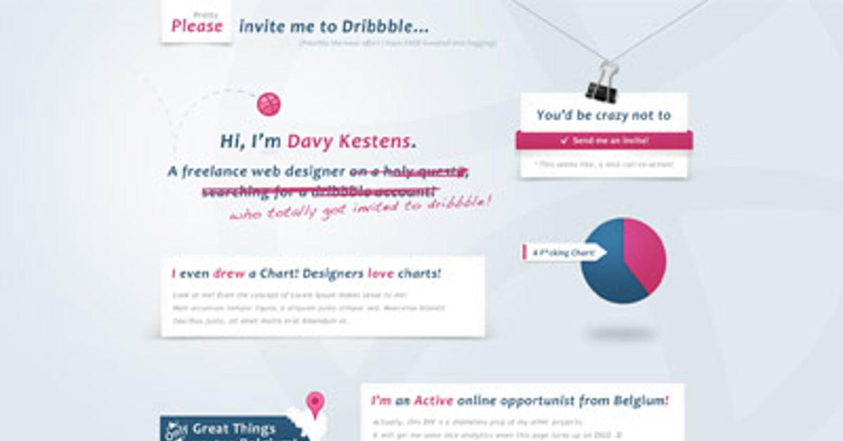 Dribbb Please Invite Me To Dribbble… — One Page Website Award