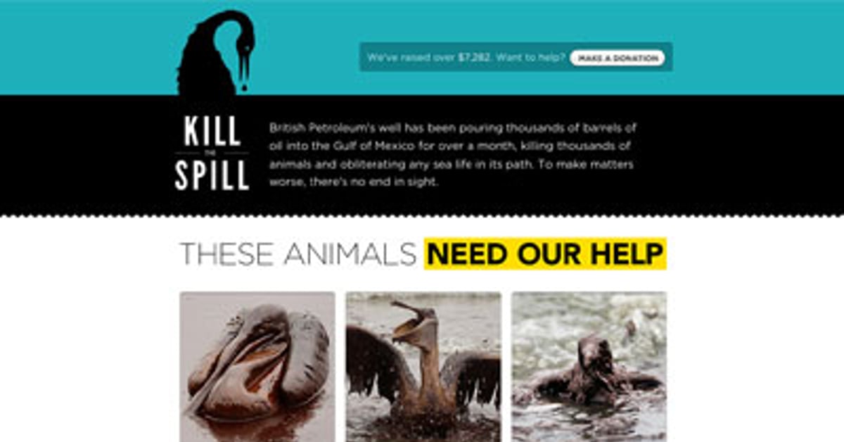 Kill Spill Project Kill The Spill — One Page Website Award
