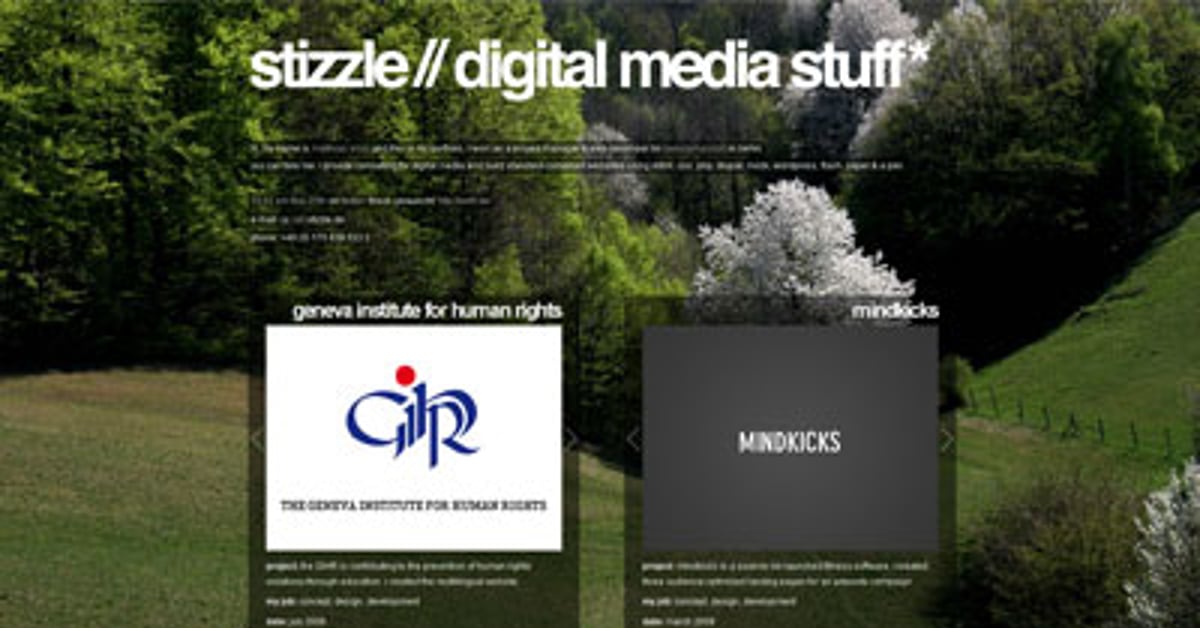 Stize stizzle — One Page Website Award