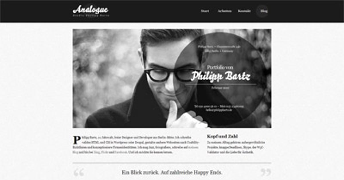 Analogue — One Page Website Award