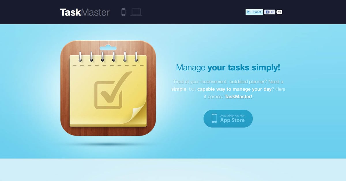TaskMaster — One Page Website Award