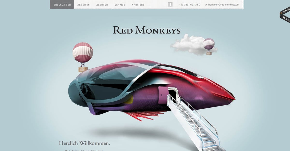 Red Monkeys — One Page Website Award