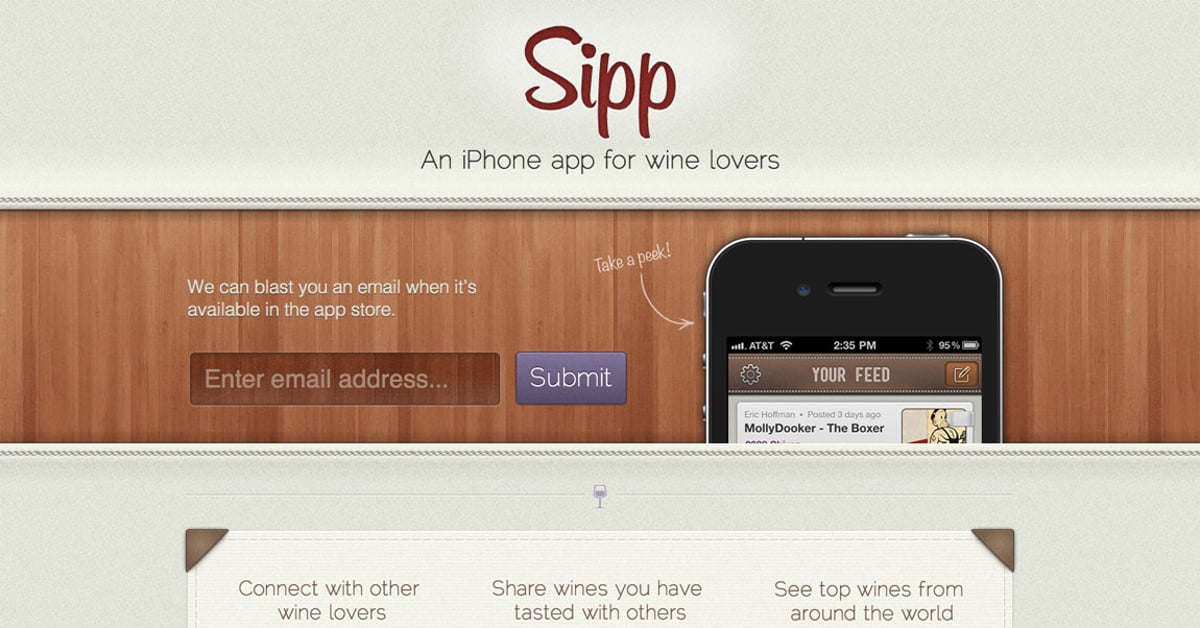 Sipp — One Page Website Award