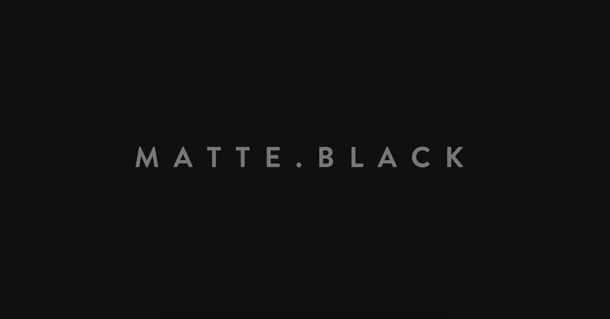 Matte Black — One Page Website Award