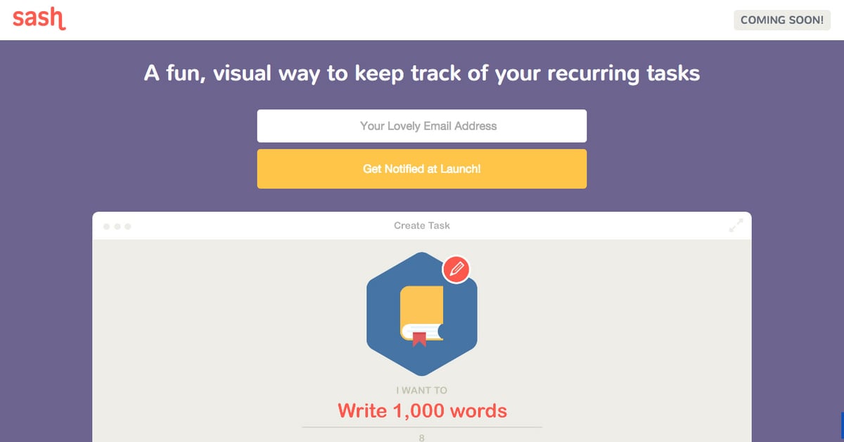 Sash — One Page Website Award