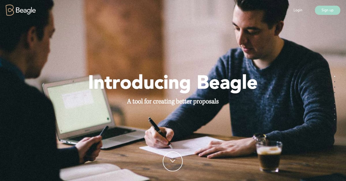 Beagle — One Page Website Award