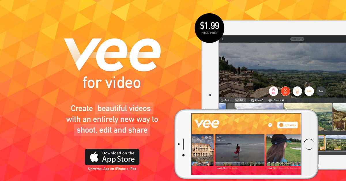 Vee for Video — One Page Website Award