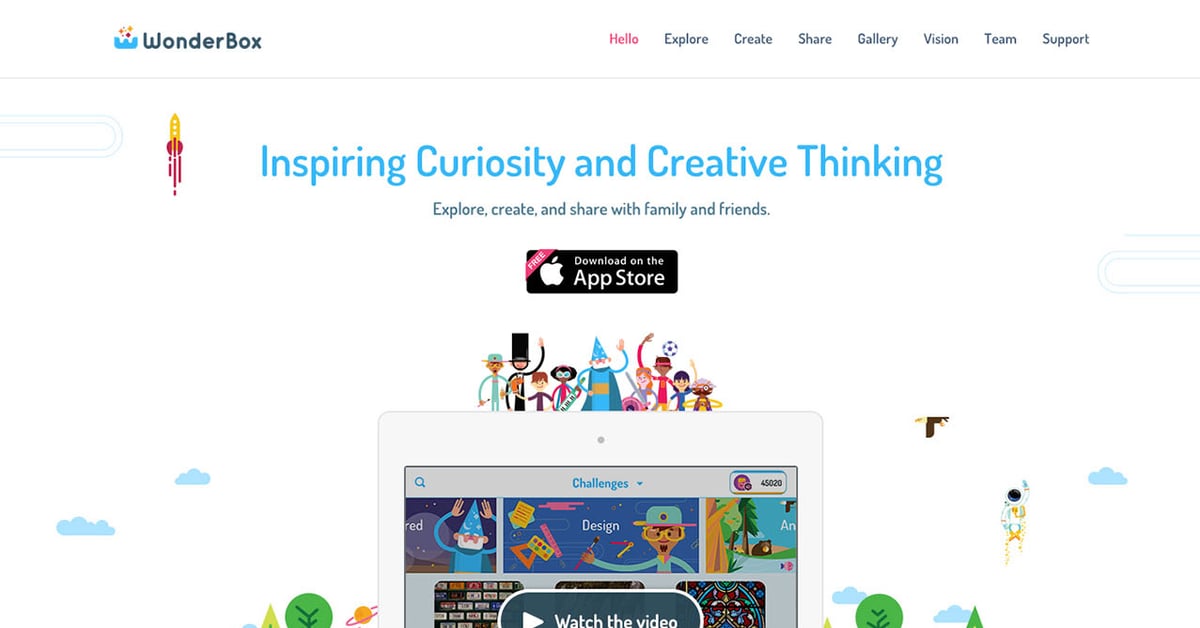 WonderBox — One Page Website Award