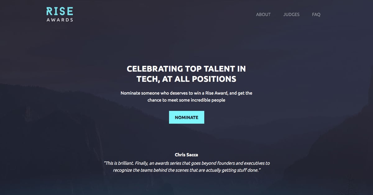 Rise Awards — One Page Website Award